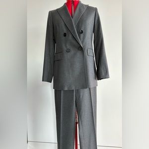 Massimo Dutti suite, wool flannel gray, size 10, new w/o tag, great ensemble!